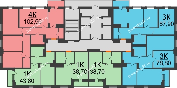 Планировка 13 этажа в доме 2 этап в ЖК На Высоте