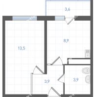 1 комнатная квартира 31,6 м² в ЖК Левенцовка парк, дом Корпус 8-12.1 - планировка