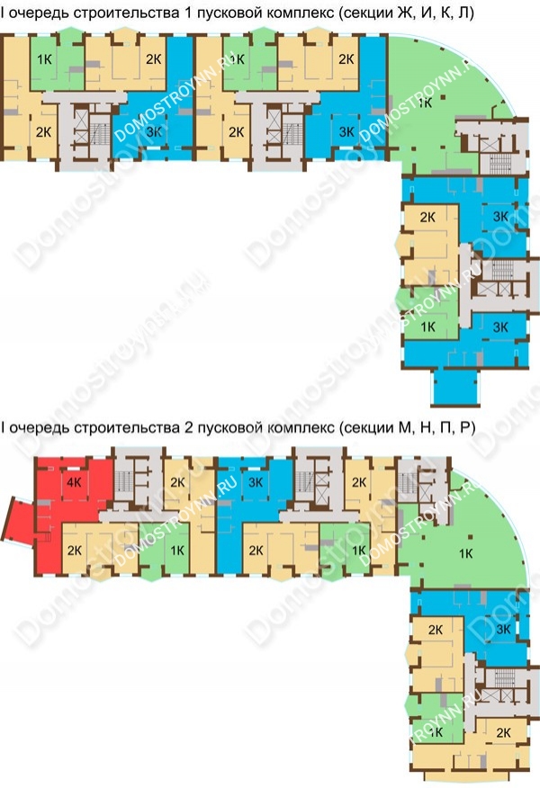 Планировка 17 этажа в доме № 89, корп. 1, 2 в ЖК Монолит