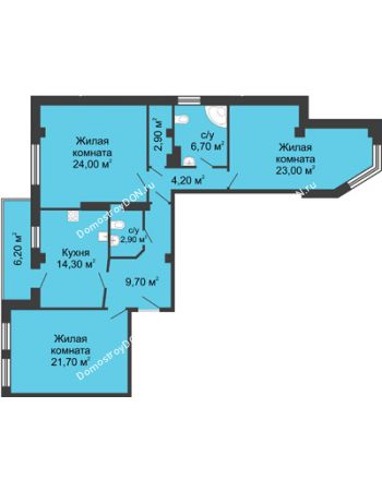 3 комнатная квартира 112,5 м² - ЖК Дом на Береговой