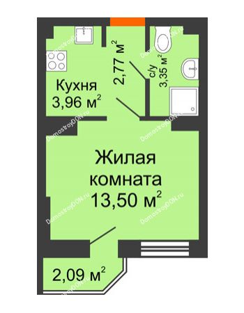 Студия 25,49 м² - ЖК Штахановского