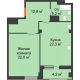 1 комнатная квартира 64,4 м² в ЖК Квартет, дом № 3 - планировка