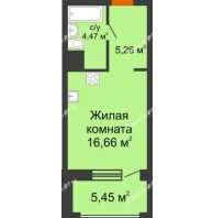 Студия 31,84 м², ЖК Пешков - планировка