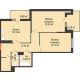 2 комнатная квартира 63,8 м² в ЖК Квартет, дом Литер 1 - планировка