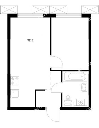 1 комнатная квартира 32,5 м² в ЖК Савин парк, дом корпус 8