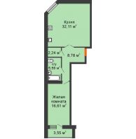 1 комнатная квартира 67,1 м² в ЖК Вознесенский, дом 2 этап - планировка