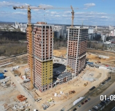 Ход строительства дома 1 в ЖК Голос Заря -