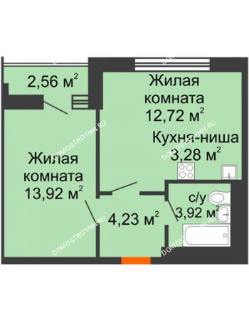1 комнатная квартира 40,64 м² - ЖК Олимпийский