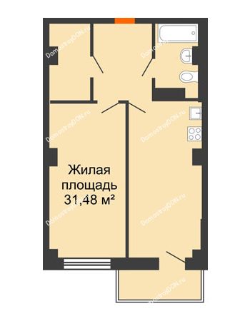 2 комнатная квартира 54,95 м² в ЖК Сокол Градъ, дом Литер 1 (8)