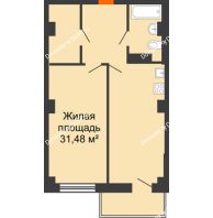 2 комнатная квартира 54,95 м² в ЖК Сокол Градъ, дом Литер 1 - планировка