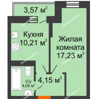 1 комнатная квартира 36,71 м² в ЖК Россинский парк, дом Литер 1 - планировка