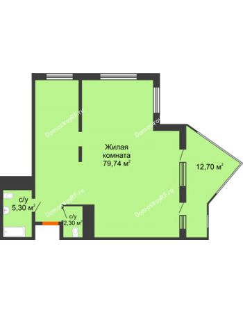 1 комнатная квартира 91,14 м² в ЖК Элегант, дом Литер 9