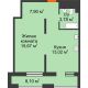 1 комнатная квартира 41,94 м² в ЖК NOVELLA (НОВЕЛЛА), дом Литер 6 - планировка