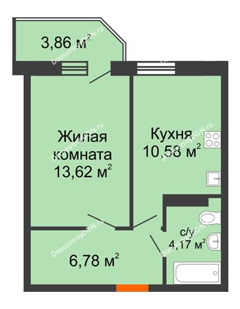 1 комнатная квартира 36,31 м² в ЖК Свобода, дом №2