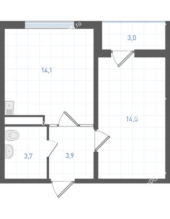 1 комнатная квартира 37,7 м² в ЖК Левенцовка парк, дом Корпус 8-12.2