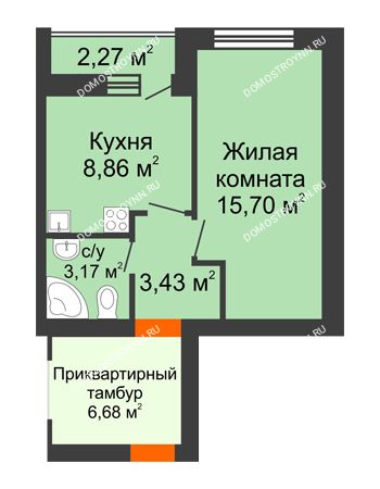 1 комнатная квартира 32,3 м² - ЖК Янтарный