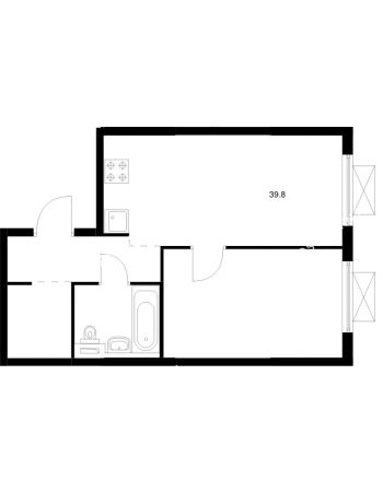 1 комнатная квартира 39,8 м² в ЖК Савин парк, дом корпус 8