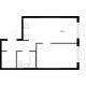 1 комнатная квартира 39,8 м² в ЖК Савин парк, дом корпус 8 - планировка