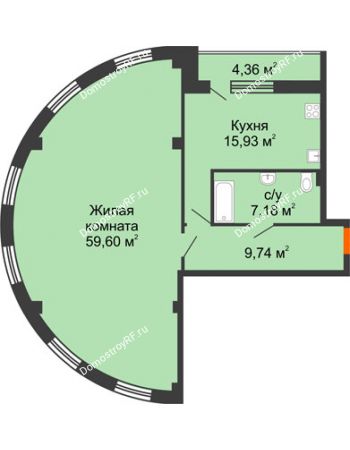 1 комнатная квартира 96,71 м² - ЖК 311