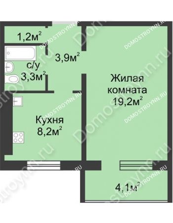 1 комнатная квартира 37,85 м² в ЖК Сормовская сторона, дом № 4