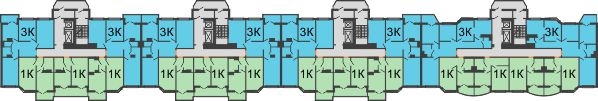Планировка 2 этажа в доме позиция 50 (2-5 подъезд) в ЖК Лазурный