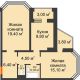 2 комнатная квартира 62,9 м², ЖК Приоритет - планировка