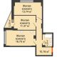 2 комнатная квартира 57,18 м² в ЖК Рубин, дом Литер 3 - планировка