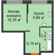 1 комнатная квартира 29,74 м² в ЖК Колумб, дом Сальвадор ГП-4 - планировка