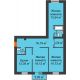 3 комнатная квартира 83,76 м² в ЖК Новоостровский, дом №1 корпус 1 - планировка