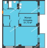 3 комнатная квартира 86,72 м² в ЖК Сокол Градъ, дом Литер 6 - планировка