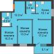 3 комнатная квартира 73,4 м² в ЖК City Life (Сити Лайф) , дом Секция C1 - планировка