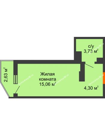 Студия 23,87 м² в ЖК Семейный парк, дом Литер 2