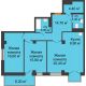 3 комнатная квартира 92,6 м² в ЖК Взлетная 7, дом 1-2 корпус - планировка