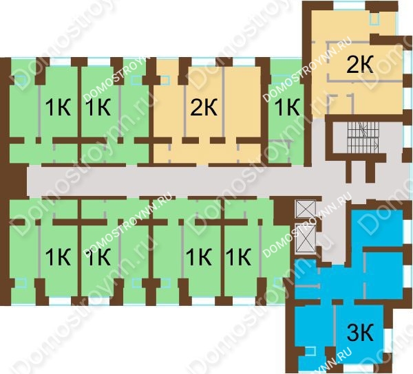Планировка 5 этажа в доме № 69 в ЖК Рубин