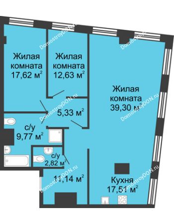 3 комнатная квартира 116,12 м² - ЖК Гранд Панорама