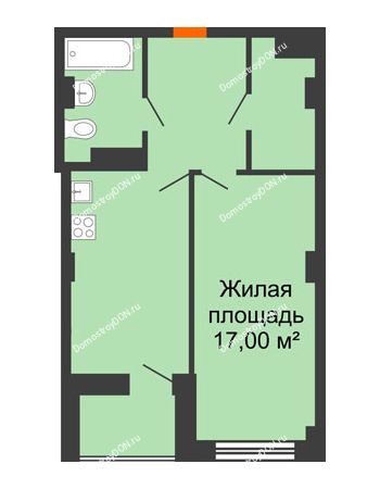 1 комнатная квартира 47,46 м² в ЖК Сокол Градъ, дом Литер 1 (8)