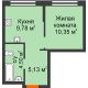 1 комнатная квартира 29,76 м² в ЖК Колумб, дом Сальвадор ГП-4 - планировка